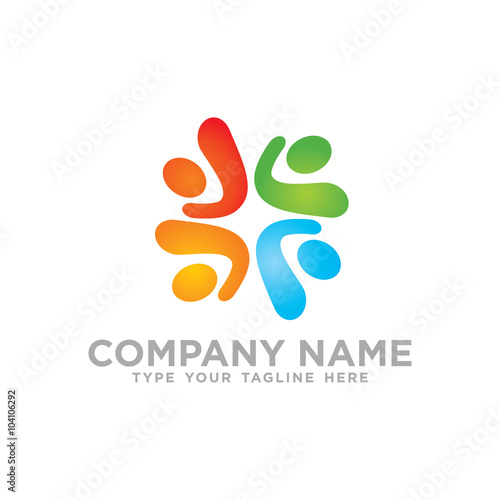 Social Network Team Partners Friends logo design vector