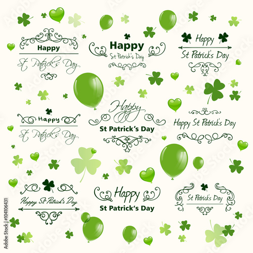 Vector Illustration of Saint Patrick's Day Design Elements