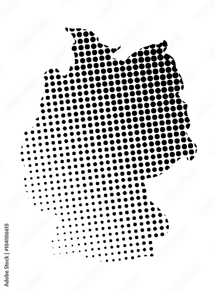 Germany map halftone vector symbol icon  design. illustration isolated on white background.