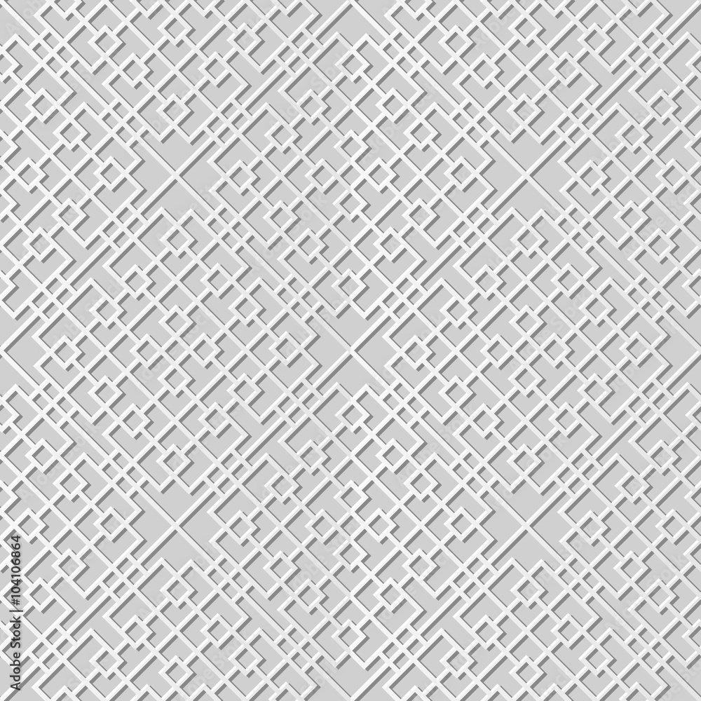 Vector damask seamless 3D paper art pattern background 343 Square Cross Check
Vector damask seamless 3D paper art pattern background 343 Square Cross Check