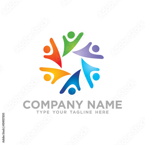 Social Network Team Partners Friends logo design vector