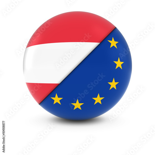 Free Download Austrian and European Flag Ball - Split Flags of Austria and the EU - GFXLoad