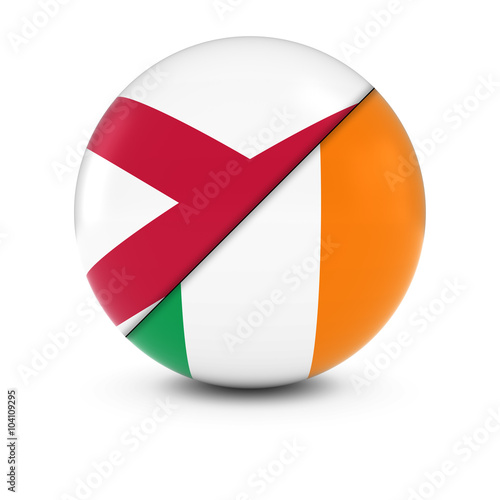 Irish and Northern Irish Flag Ball - Split Flags of Ireland and Northern Ireland