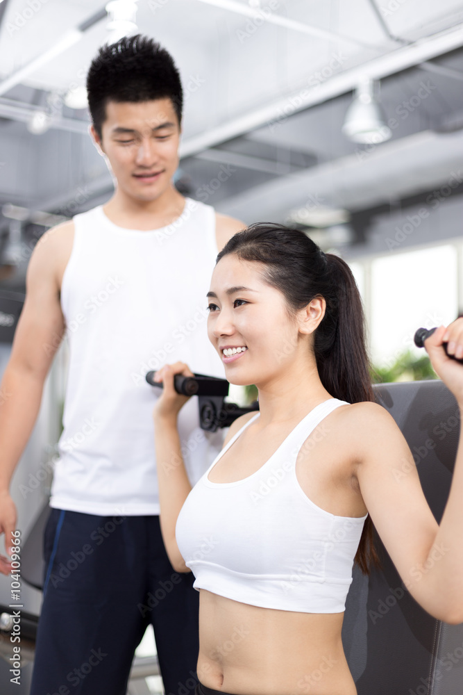 people working out in modern gym