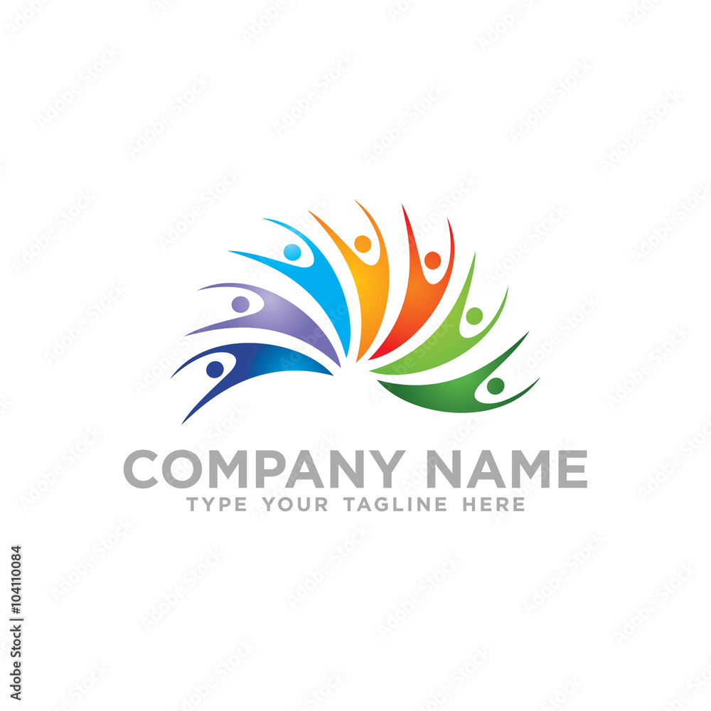 Social Network Team Partners Friends logo design vector