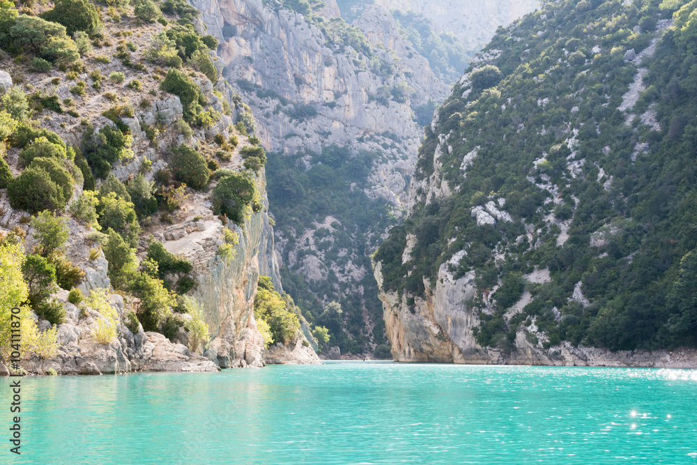 Turquoise waters of the Verdon gorge