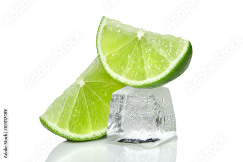 Lime with ice cube