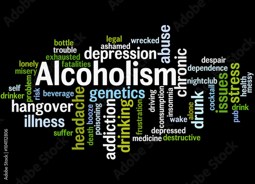 Alcoholism  word cloud concept 9