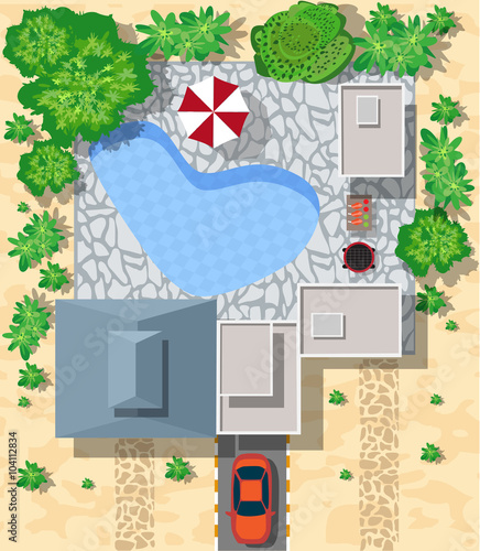 Top view of houses