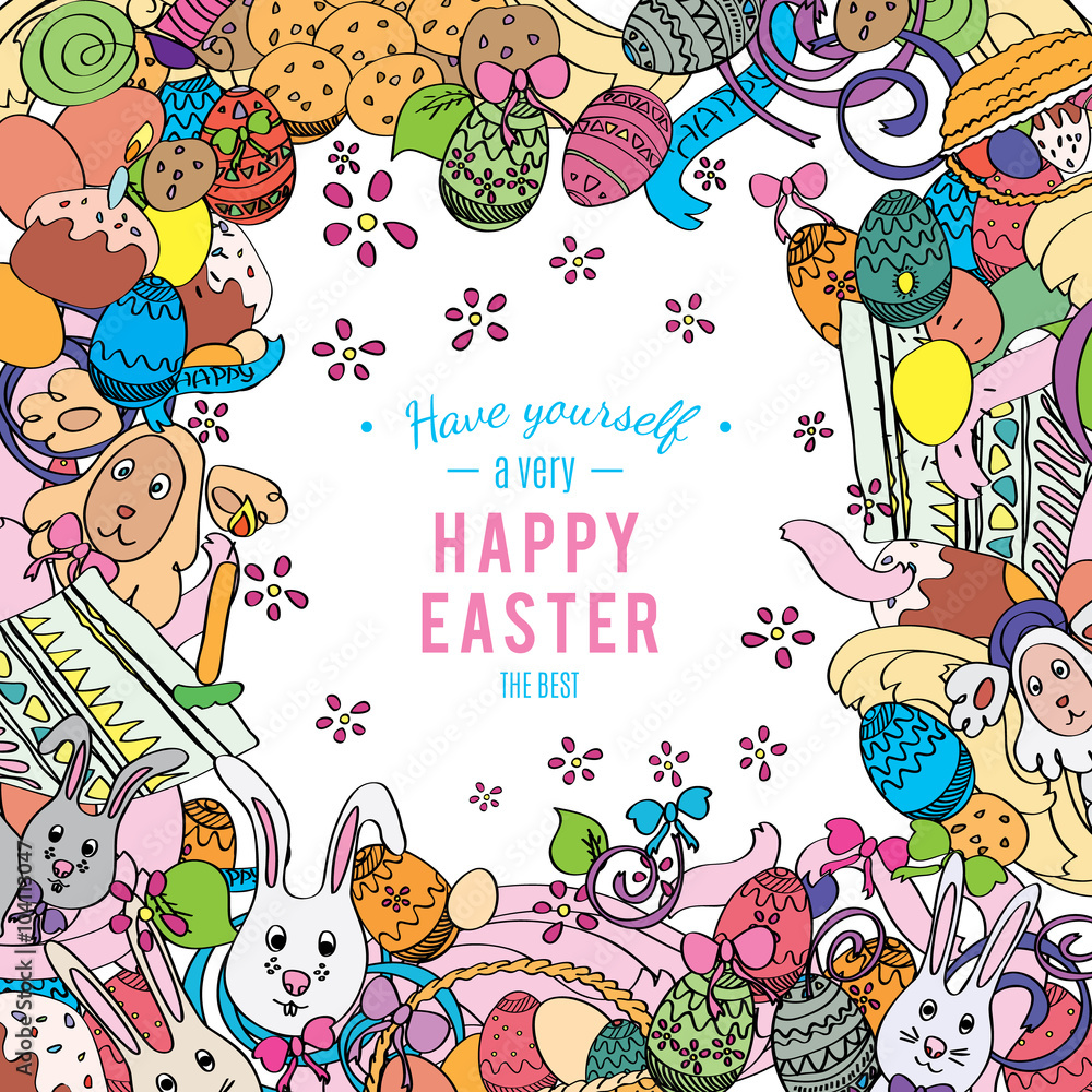 Awesome Happy Easter card in vector Awesome Happy Easter card in vector