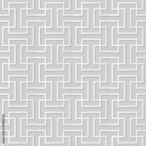 Vector damask seamless 3D paper art pattern background 353 Rectangle Cover Cross  
