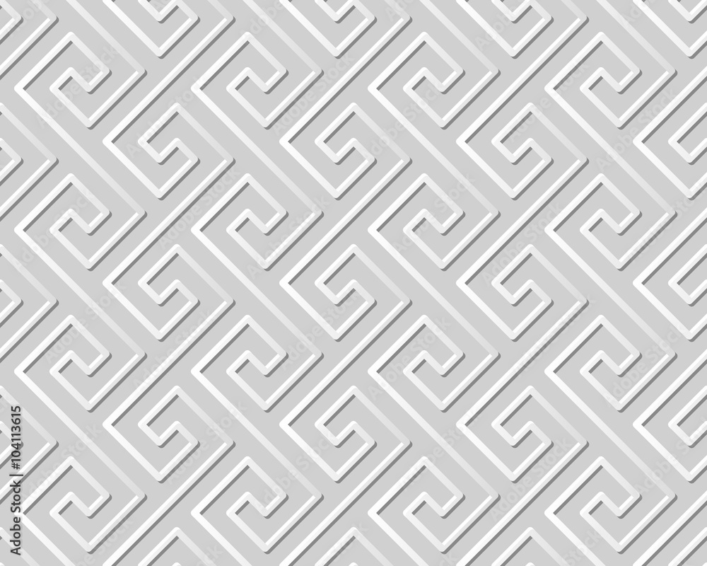 Vector damask seamless 3D paper art pattern background 357 Spiral Cross Line
Vector damask seamless 3D paper art pattern background 357 Spiral Cross Line
