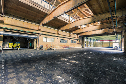 abandoned old industrial factory building in dark colors