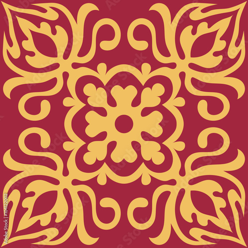 Set with Beautiful ornamental tile background.