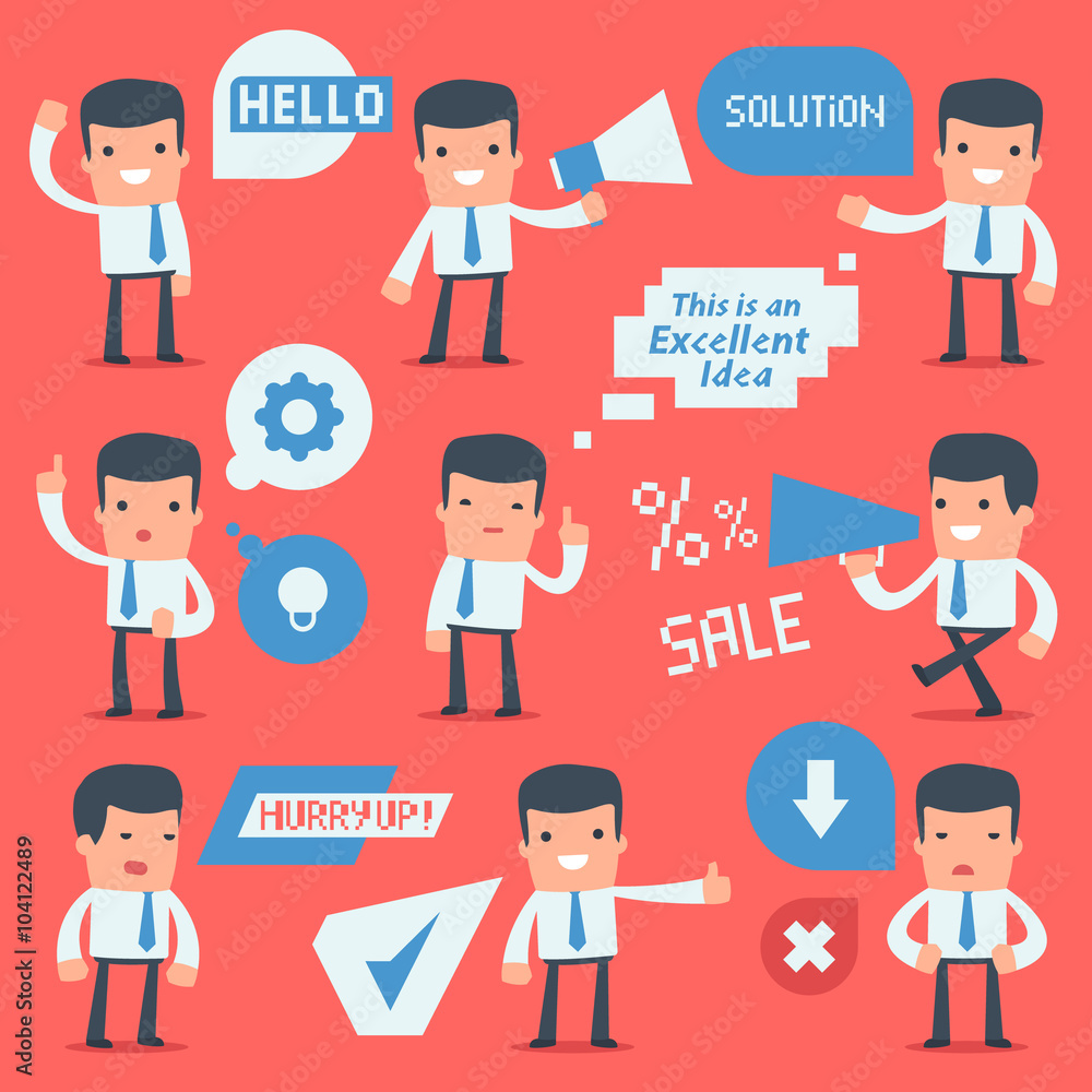 Flat Simple Character Manager for use in design Flat Simple Character Manager for use in design