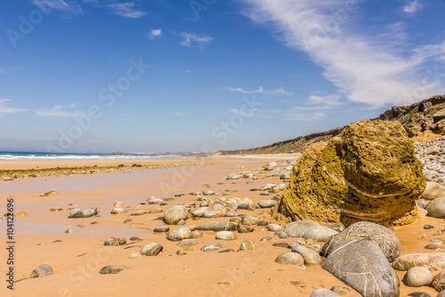 beach passage of the vicentina route in Alentejo Portugal photo