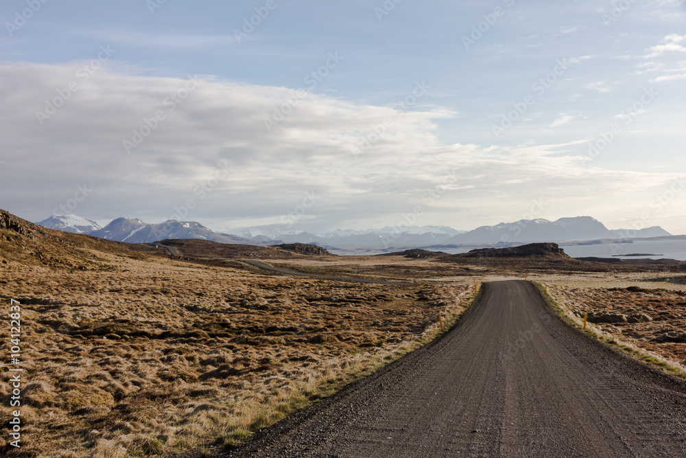 dirt road to the east part of iceland coming from north