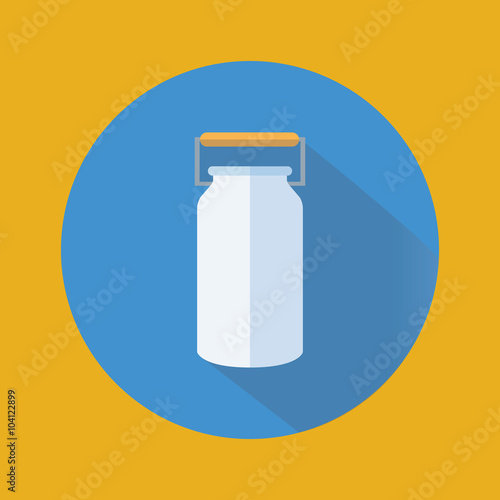 milk canister flat design vector icon photo