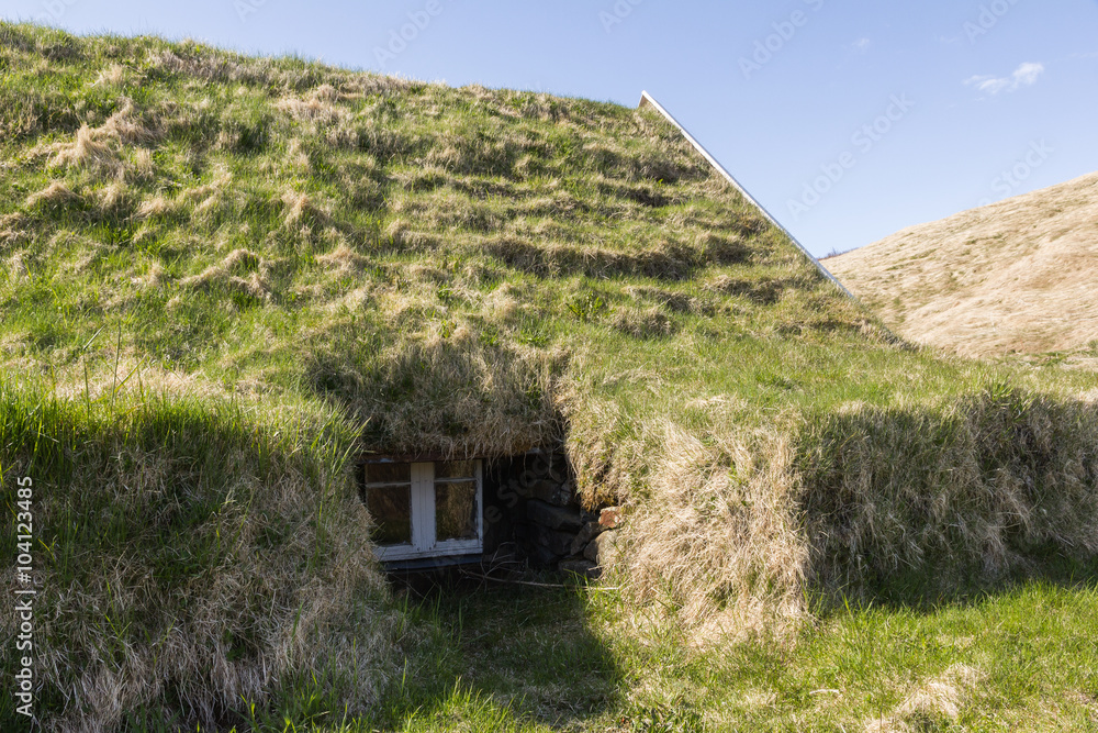 traditional icelandic houses ground lateral window detail