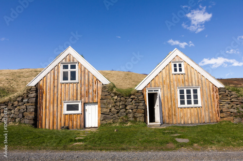 traditional icelandic houses buried in the ground