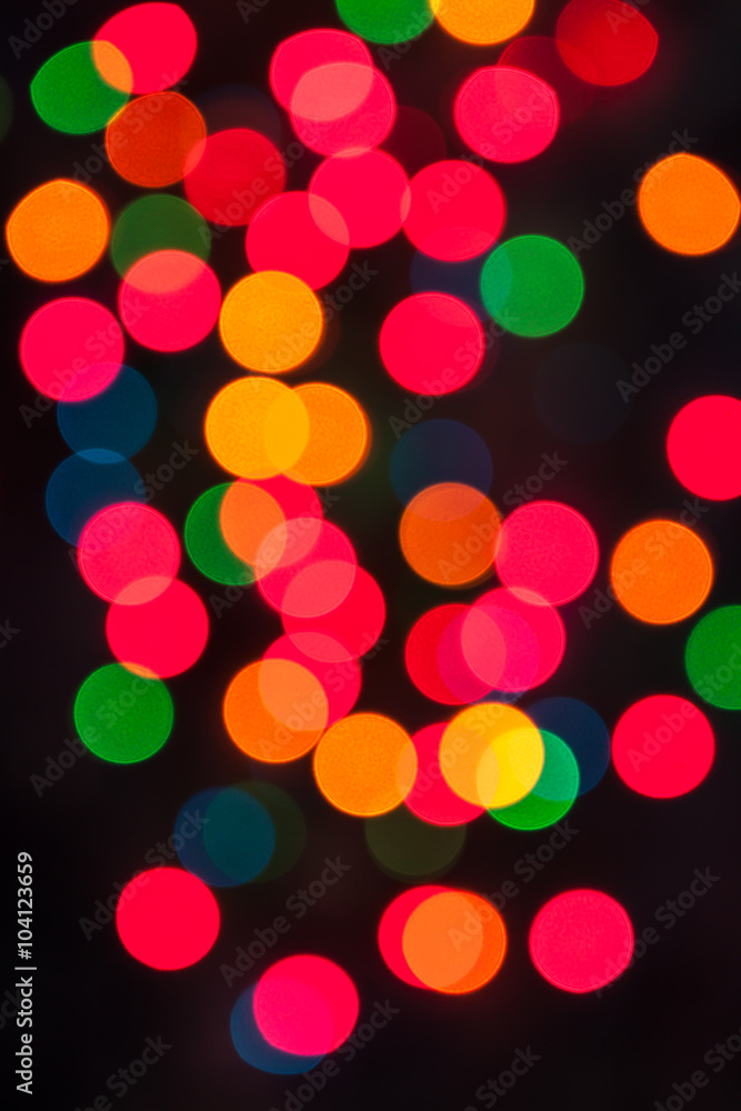 multi color Christmas light bokeh background