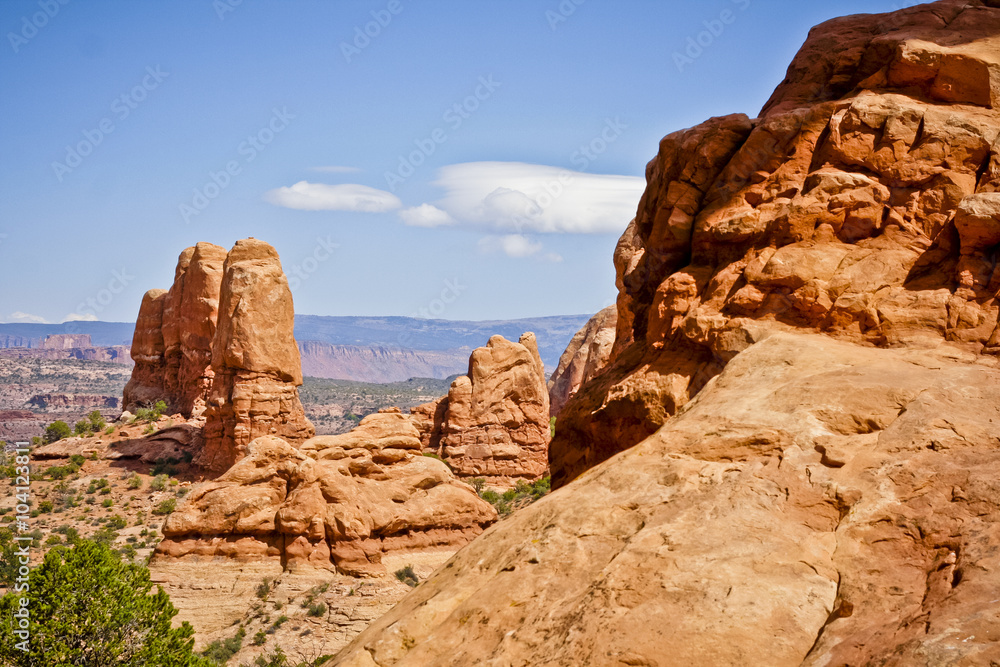 sandstone formations in the moab desert