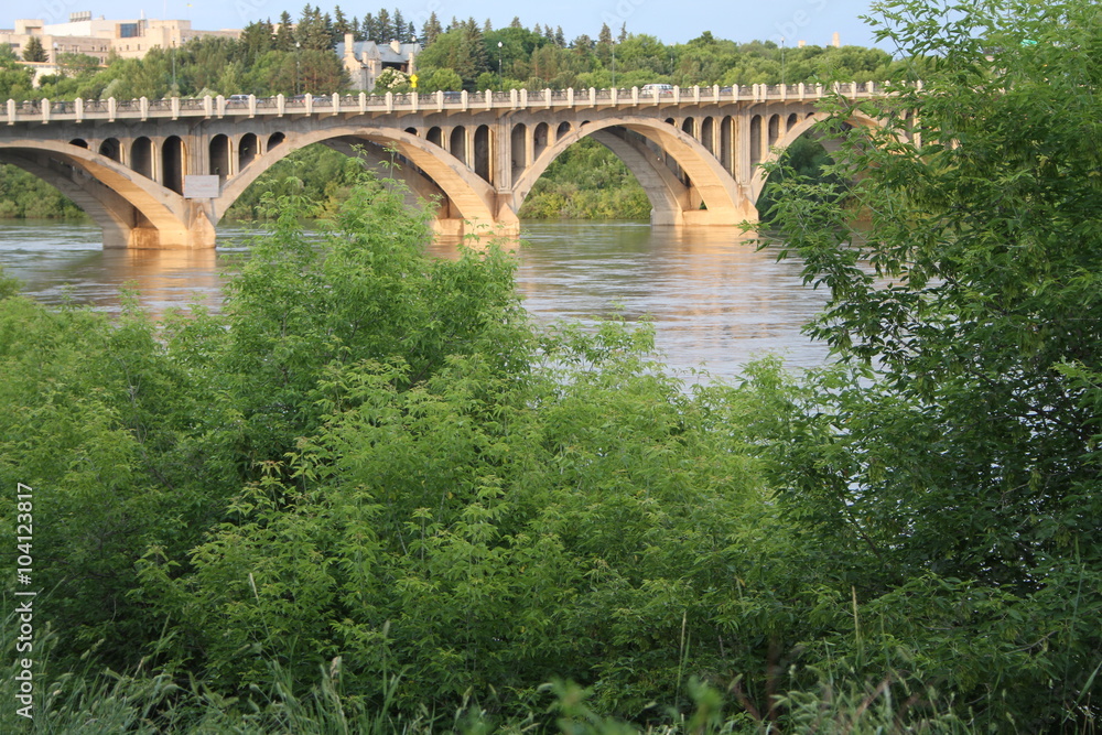 Fototapeta premium bridges over river in city