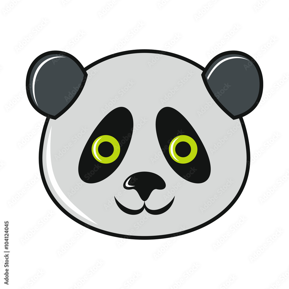 Cartoon panda icon on white background Cartoon panda icon on white background
