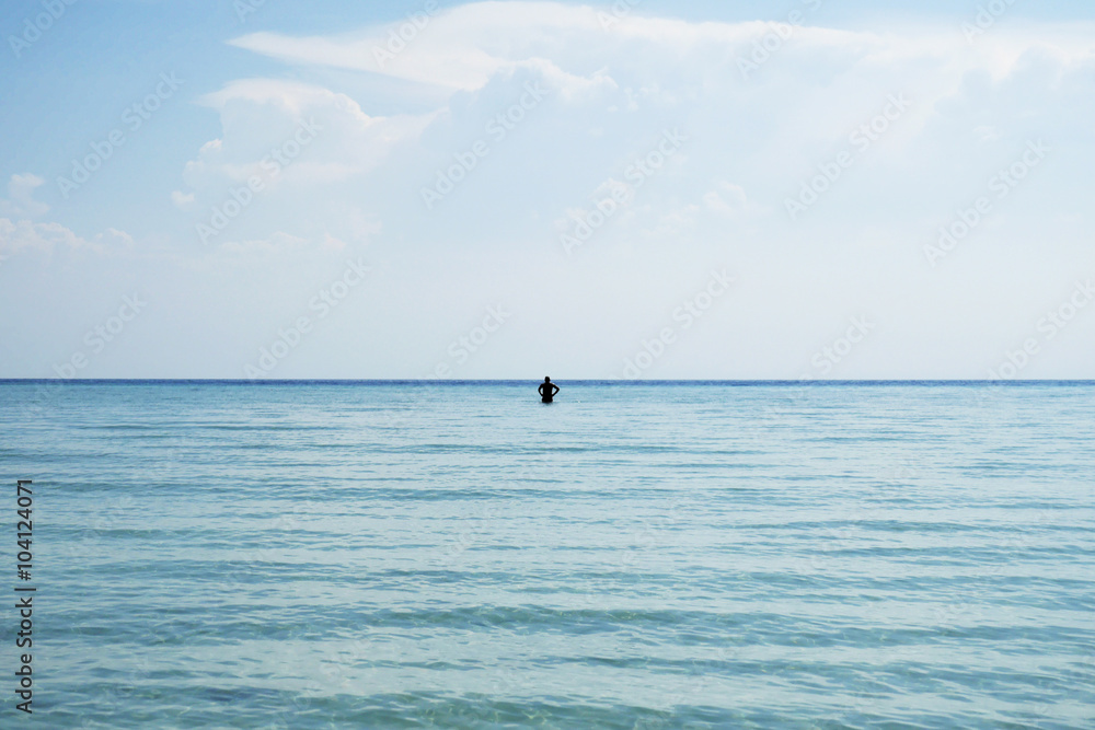 Alone in the sea