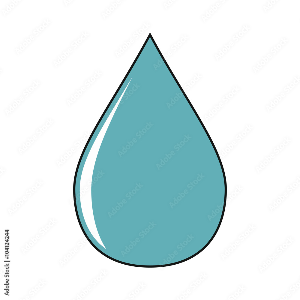 Blue shiny water drop on white background Blue shiny water drop on white background