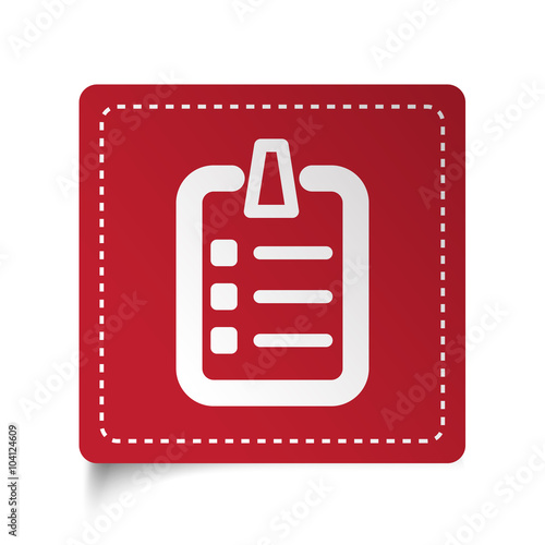 Flat Checklist icon on red sticker