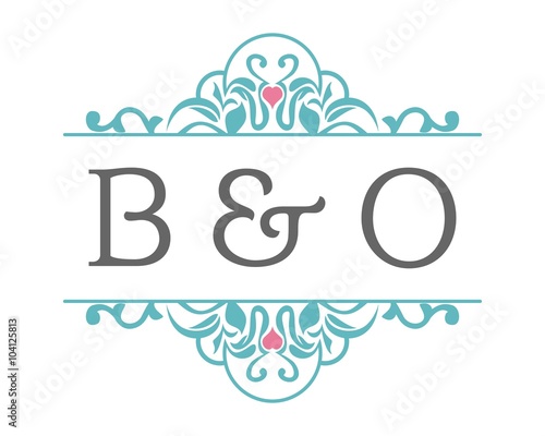 B & O Initial Wedding Ornament Logo