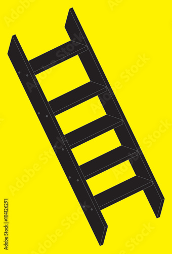 Vector illustration of a silhouette stepladder