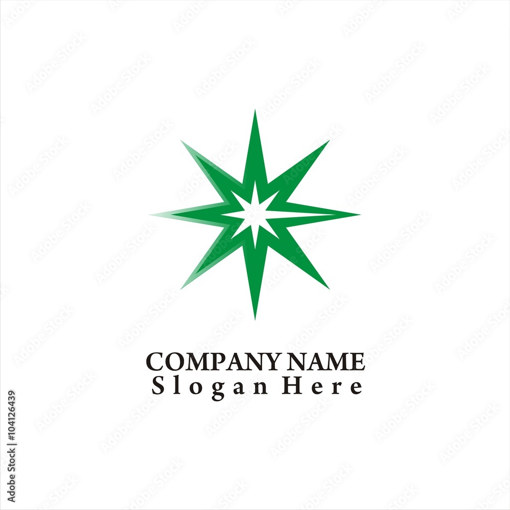 Obraz premium Green star navigation logo template