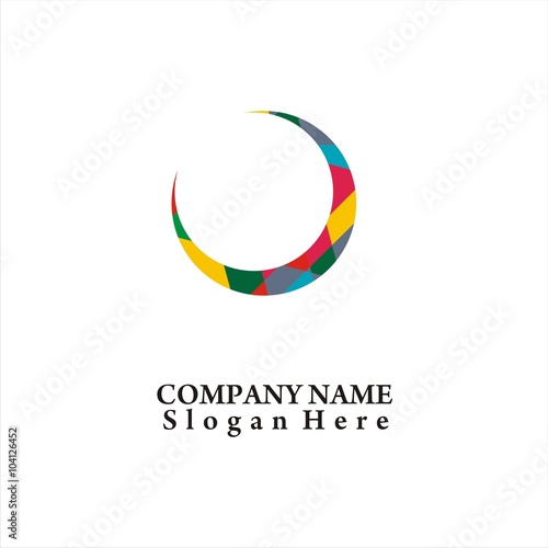 colorful moon logo template