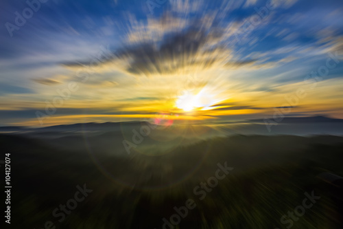 zoom explosion sunrise