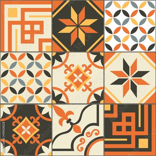 Orange Tile Seamless Pattern