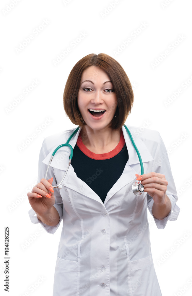 Surprised woman a real doctor. Surprised woman a real doctor.