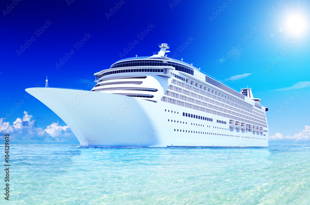 3D Cruise Destination Ocean Summer Island Concept