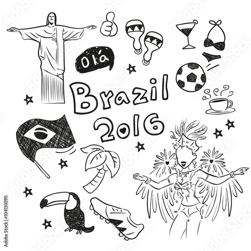 hand doodle Brazil element