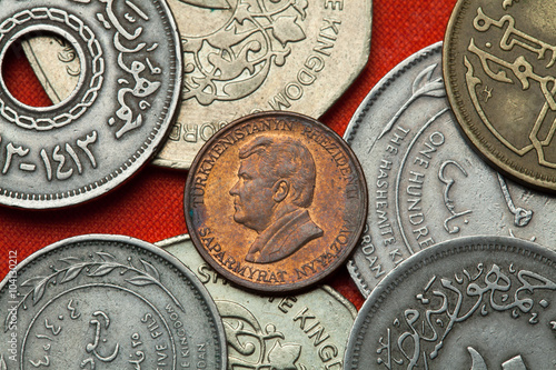 Coins of Turkmenistan. Turkmen president Saparmurat Niyazov photo