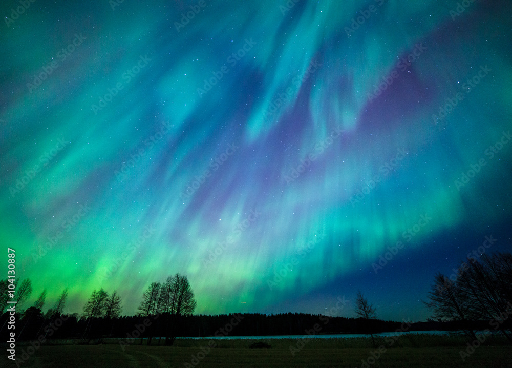 Northern lights aurora borealis landscape