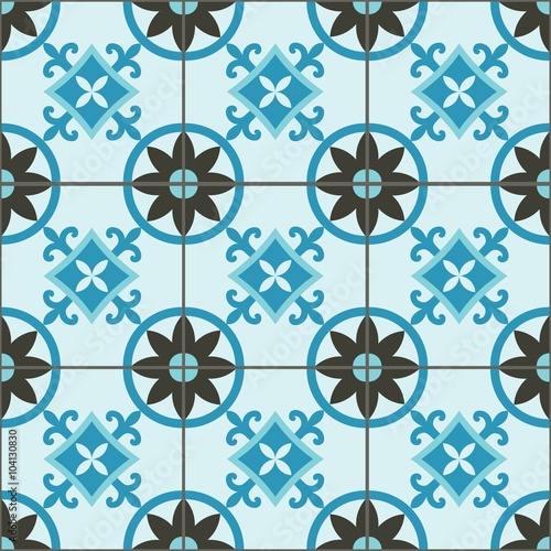 Blue Tire Seamless Pattern