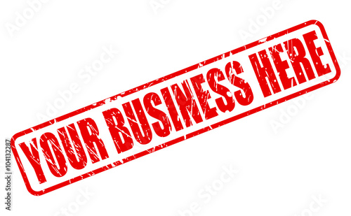 YOUR BUSINESS HERE RED STAMP TEXT