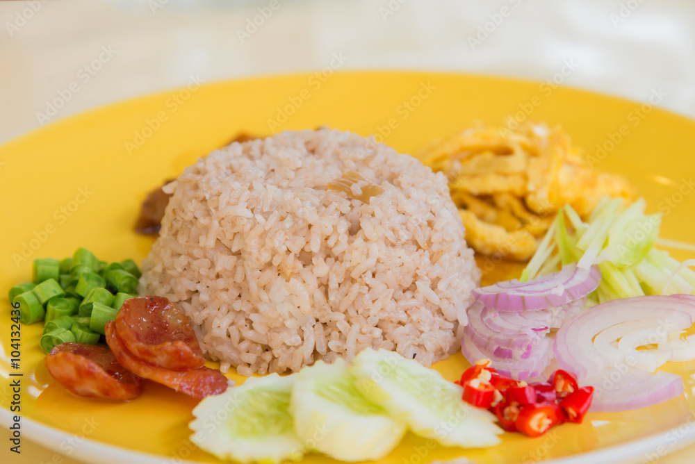 Fried rice with Shrimp paste, Thai style food. Thailand's nation Fried rice with Shrimp paste, Thai style food. Thailand's nation
