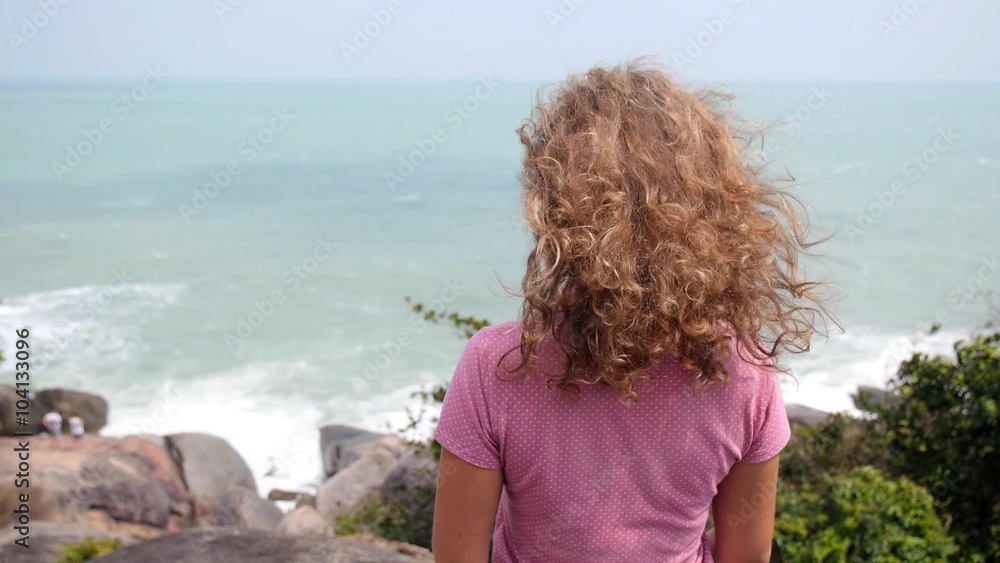 Young Woman Enjoying Sea View on Vacation Young Woman Enjoying Sea View on Vacation