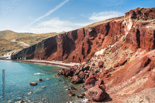 Red Beach on Santorini island  Greece