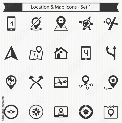 Location & Map icons - Set 1
