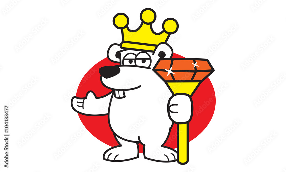 Naklejka premium King Polar Bear