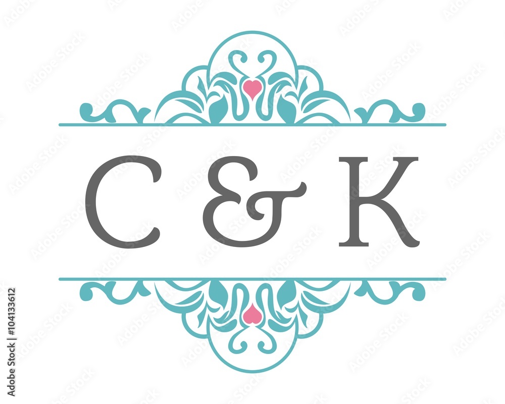 C & K Initial Wedding Ornament Logo C & K Initial Wedding Ornament Logo